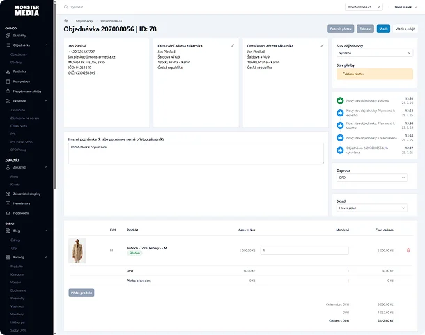 Komplexní správa objednávek